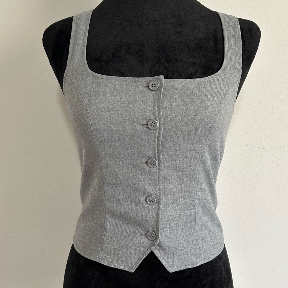 H&M Button Up Gray Vest Top